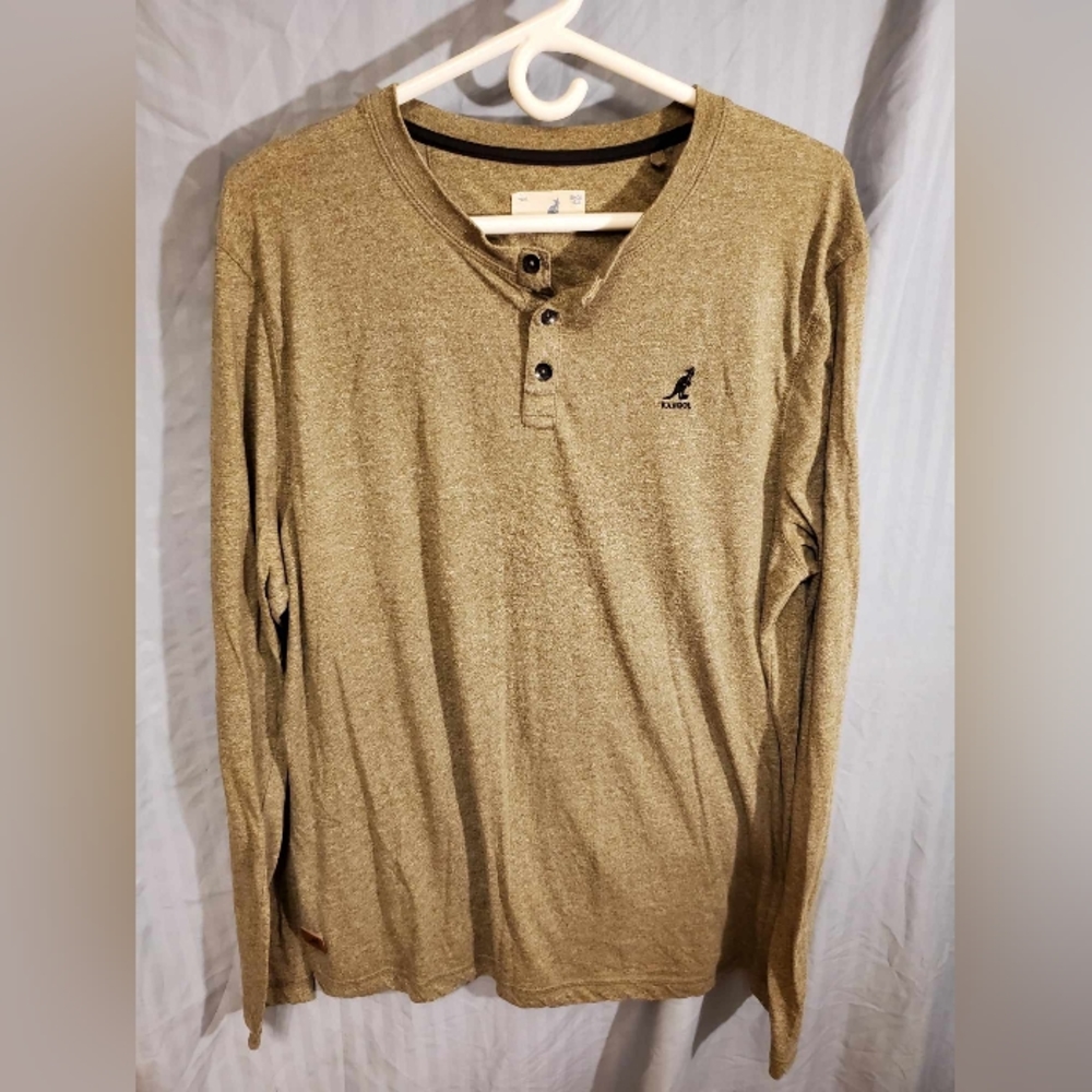 KANGOL Long Sleeve Strech fit Shirt in Size XL with buttons